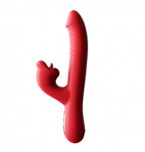 MizzZee - LipsJoy Automatic Thrusting Tongue Licking Vibrator (Chargeable - Red)